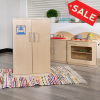 Flash Furniture MK-DP003-GG Children's Wooden Kitchen Refrigerator for Commercial or Home Use - Safe, Kid Friendly Design